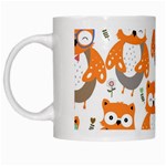 Cute Colorful Owl Cartoon Seamless Pattern White Mug