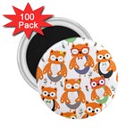 Cute Colorful Owl Cartoon Seamless Pattern 2.25  Magnets (100 pack) 