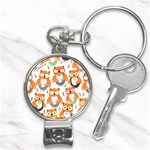 Cute Colorful Owl Cartoon Seamless Pattern Nail Clippers Key Chain