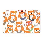 Cute Colorful Owl Cartoon Seamless Pattern Magnet (Rectangular)