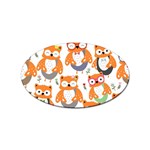 Cute Colorful Owl Cartoon Seamless Pattern Sticker Oval (100 pack)