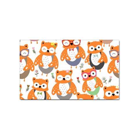 Cute Colorful Owl Cartoon Seamless Pattern Sticker Rectangular (100 pack) from ArtsNow.com Front