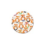 Cute Colorful Owl Cartoon Seamless Pattern Golf Ball Marker (10 pack)
