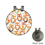 Cute Colorful Owl Cartoon Seamless Pattern Hat Clips with Golf Markers