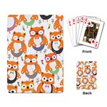 Cute Colorful Owl Cartoon Seamless Pattern Playing Cards Single Design (Rectangle)
