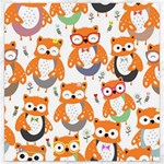 Cute Colorful Owl Cartoon Seamless Pattern Canvas 12  x 12 