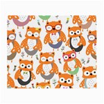 Cute Colorful Owl Cartoon Seamless Pattern Small Glasses Cloth (2 Sides)
