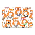 Cute Colorful Owl Cartoon Seamless Pattern Plate Mats