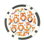 Cute Colorful Owl Cartoon Seamless Pattern Poker Chip Card Guard