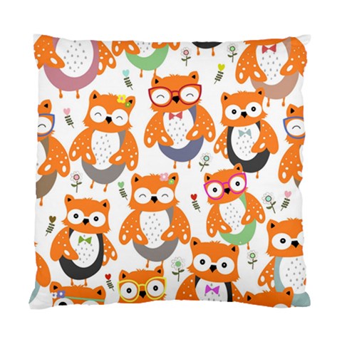 Cute Colorful Owl Cartoon Seamless Pattern Standard Cushion Case (One Side) from ArtsNow.com Front