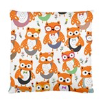 Cute Colorful Owl Cartoon Seamless Pattern Standard Cushion Case (Two Sides)