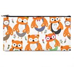 Cute Colorful Owl Cartoon Seamless Pattern Pencil Case