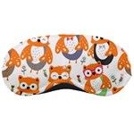Cute Colorful Owl Cartoon Seamless Pattern Sleep Mask