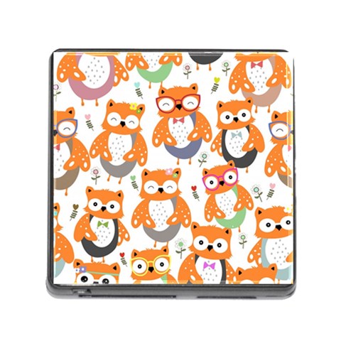 Cute Colorful Owl Cartoon Seamless Pattern Memory Card Reader (Square 5 Slot) from ArtsNow.com Front