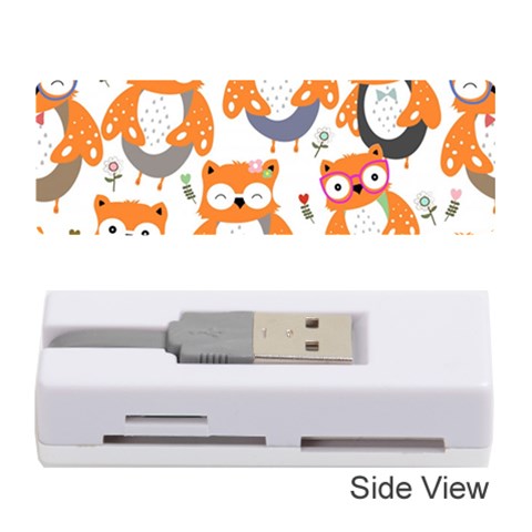 Cute Colorful Owl Cartoon Seamless Pattern Memory Card Reader (Stick) from ArtsNow.com Front