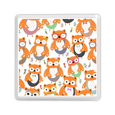 Cute Colorful Owl Cartoon Seamless Pattern Memory Card Reader (Square) from ArtsNow.com Front