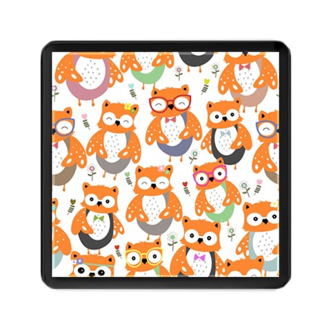 Cute Colorful Owl Cartoon Seamless Pattern Memory Card Reader (Square) from ArtsNow.com Front
