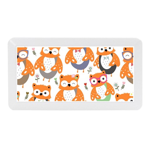 Cute Colorful Owl Cartoon Seamless Pattern Memory Card Reader (Mini) from ArtsNow.com Front