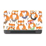 Cute Colorful Owl Cartoon Seamless Pattern Memory Card Reader with CF