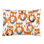 Cute Colorful Owl Cartoon Seamless Pattern Pillow Case (Two Sides)