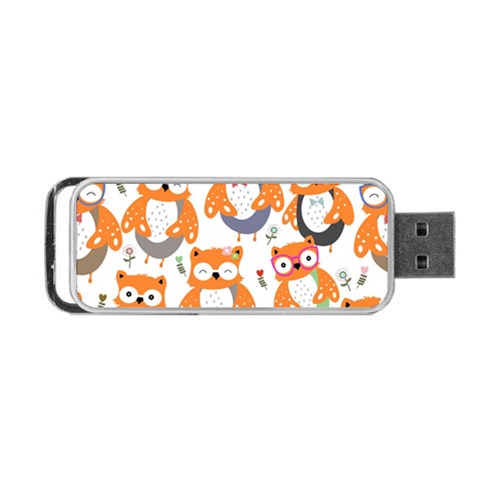 Cute Colorful Owl Cartoon Seamless Pattern Portable USB Flash (One Side) from ArtsNow.com Front