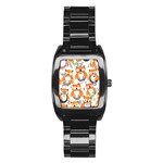 Cute Colorful Owl Cartoon Seamless Pattern Stainless Steel Barrel Watch