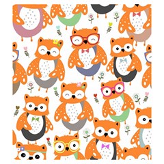 Cute Colorful Owl Cartoon Seamless Pattern Drawstring Pouch (Medium) from ArtsNow.com Back