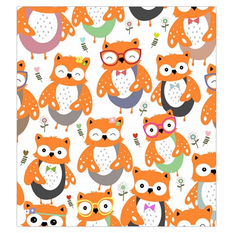 Cute Colorful Owl Cartoon Seamless Pattern Drawstring Pouch (Large) from ArtsNow.com Back