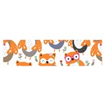 Cute Colorful Owl Cartoon Seamless Pattern Oblong Satin Scarf (16  x 60 )