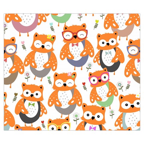 Cute Colorful Owl Cartoon Seamless Pattern Zipper Large Tote Bag from ArtsNow.com Front