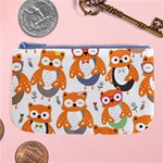 Cute Colorful Owl Cartoon Seamless Pattern Large Coin Purse