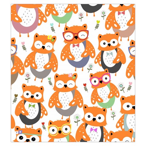 Cute Colorful Owl Cartoon Seamless Pattern Drawstring Pouch (2XL) from ArtsNow.com Front