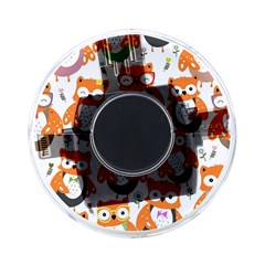 Cute Colorful Owl Cartoon Seamless Pattern On Back
