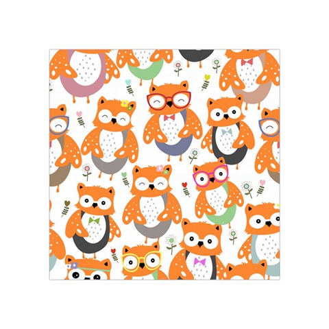 Cute Colorful Owl Cartoon Seamless Pattern Square Tapestry (Small) from ArtsNow.com Front