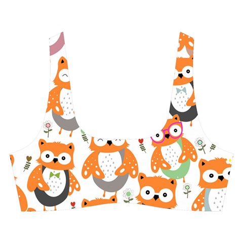Cute Colorful Owl Cartoon Seamless Pattern Cross Back Hipster Bikini Set from ArtsNow.com Front