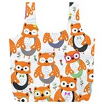 Cute Colorful Owl Cartoon Seamless Pattern Full Print Recycle Bag (XXXL)