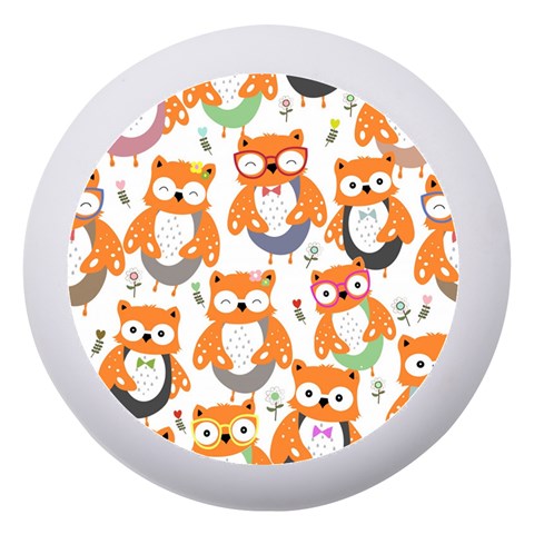 Cute Colorful Owl Cartoon Seamless Pattern Dento Box with Mirror from ArtsNow.com Front