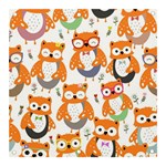 Cute Colorful Owl Cartoon Seamless Pattern Banner and Sign 3  x 3 