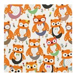 Cute Colorful Owl Cartoon Seamless Pattern Banner and Sign 4  x 4 