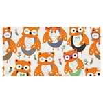 Cute Colorful Owl Cartoon Seamless Pattern Banner and Sign 6  x 3 