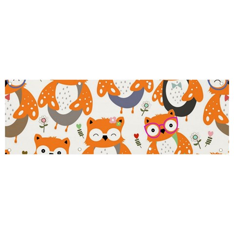 Cute Colorful Owl Cartoon Seamless Pattern Banner and Sign 9  x 3  from ArtsNow.com Front