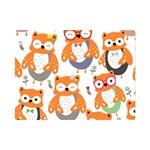 Cute Colorful Owl Cartoon Seamless Pattern Premium Plush Fleece Blanket (Mini)