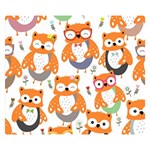 Cute Colorful Owl Cartoon Seamless Pattern Premium Plush Fleece Blanket (Small)