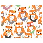 Cute Colorful Owl Cartoon Seamless Pattern Premium Plush Fleece Blanket (Medium)
