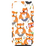 Cute Colorful Owl Cartoon Seamless Pattern iPhone 14 Black UV Print Case