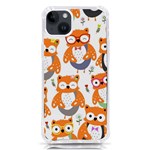 Cute Colorful Owl Cartoon Seamless Pattern iPhone 14 Plus TPU UV Print Case