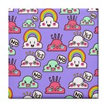 Cloud Seamless Pattern Tile Coaster