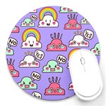 Cloud Seamless Pattern Round Mousepad