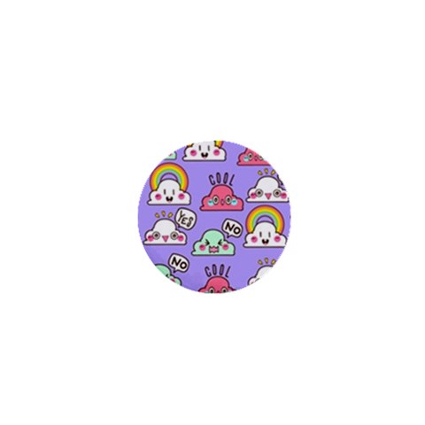 Cloud Seamless Pattern 1  Mini Buttons from ArtsNow.com Front