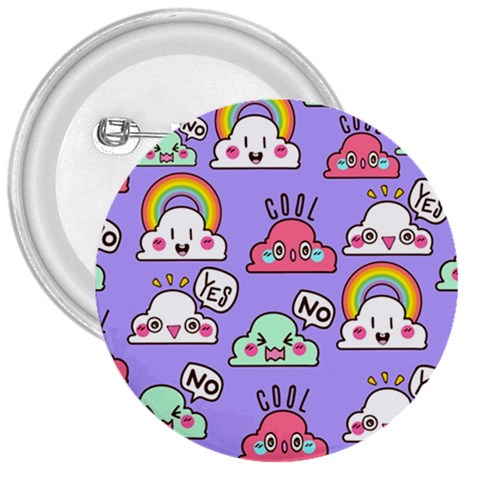 Cloud Seamless Pattern 3  Buttons from ArtsNow.com Front